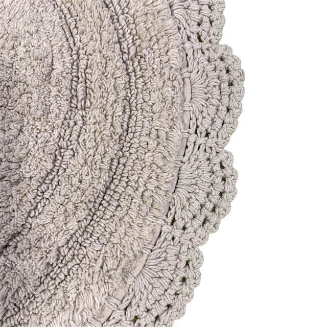 Tappeto bagno cotone bordo crochet 