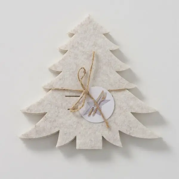 set di 4 portatovaglioli albero beige